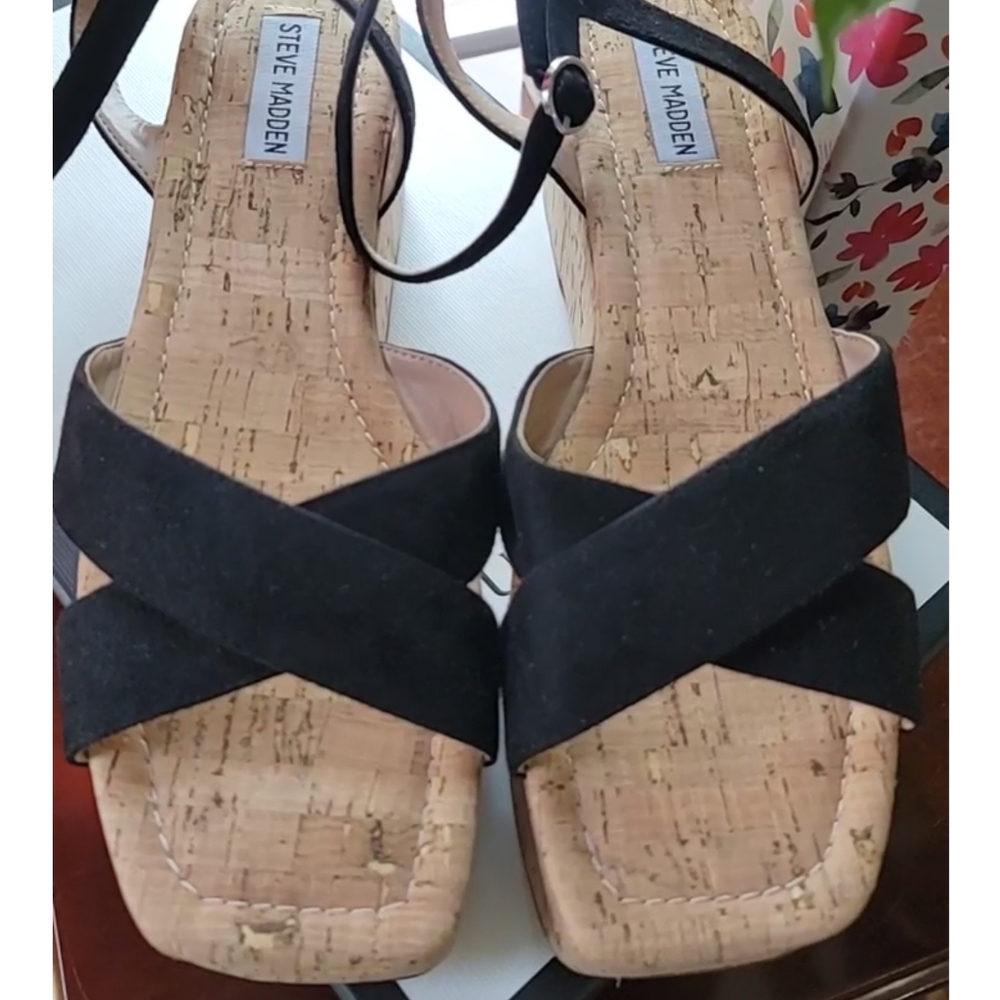 😎Steve Madden | Mule Wedge Sandals | Size 9.5 - Picture 4 of 10